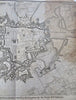 Ypres Flanders Belgium Treaty of Utrecht Fortifications c. 1740 Basire city map