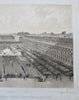 Tuileries French Palace Grounds & Gardens Architectural View c. 1850 old print