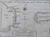 Tierra del Fuego Magellan Straits South America Argentina 1753 Bellin map