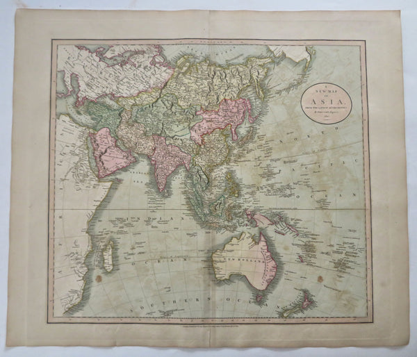 Asia 1811 Cary folio map Qing China Japan British India Ottoman Empire ...