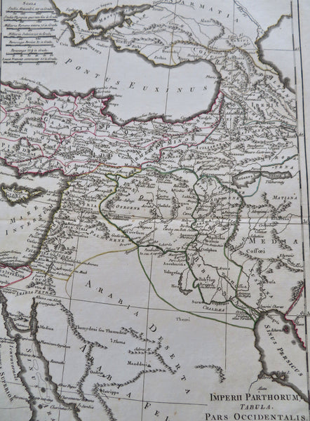 Parthian Empire Persia Middle East Georgia Armenia c. 1780 Bonne historical map