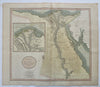 Upper & Lower Egypt Nile Delta Cairo 1811 John Cary lovely large old map