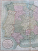 Spain & Portugal Iberia Madrid Lisbon Pamplona Cadiz 1811 John Cary large map