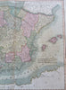 Spain & Portugal Iberia Madrid Lisbon Pamplona Cadiz 1811 John Cary large map