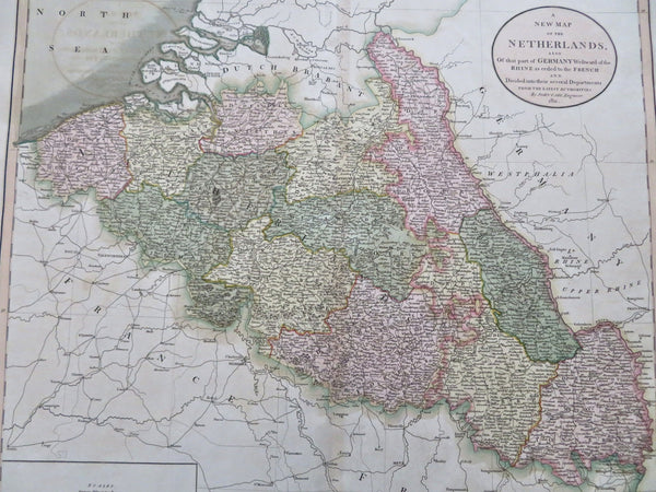 Belgium & Netherlands Amsterdam Brussels Bruges 1811 John Cary large map