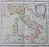 Italy Piedmont Papal States Tuscany Naples 1790 Brion Desnos engraved map