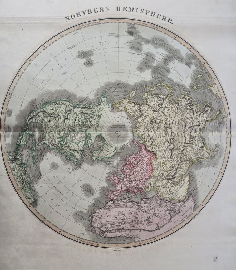 Northern Hemisphere Arctic Circle North Pole Greenland Canada Russia 1814 map