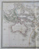 Australia Hooked Lake Torens New Zealand Oceania c. 1845 Bellier detailed map