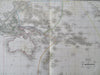 Australia Hooked Lake Torens New Zealand Oceania c. 1845 Bellier detailed map