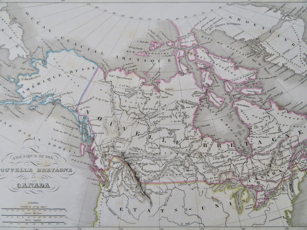 North America Alaska Canada British Columbia Manitoba Ontario 1846 Thierry map