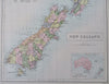 New Zealand North & South Islands Wellington Auckland 1879 A & C Black map