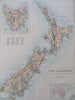 New Zealand North & South Islands Wellington Auckland 1879 A & C Black map