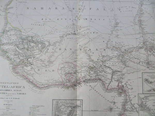 Western Africa Gulf of Guinea Senegal Gambia Dahomey 1853 Detailed German Map