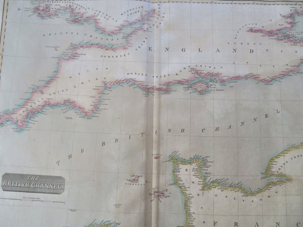 English Channel Northern France Channel Islands Normandy London 1814 Thomson map