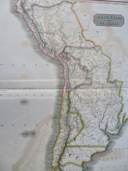 Peru Chile Patagonia La Plata Montevideo Buenos Aires 1816 Thomson large map