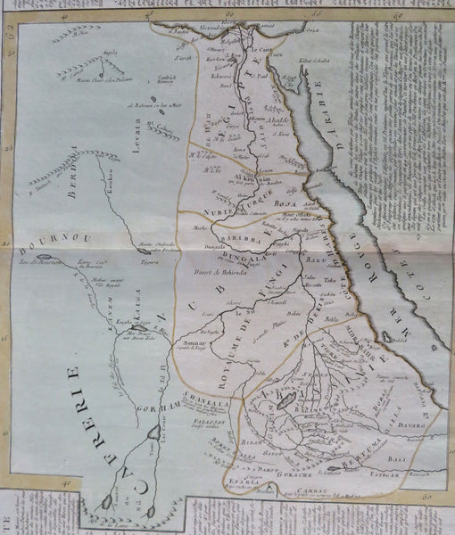 North Africa Egypt Fictional Nile Source Two Lakes Mts. of Moon c. 1780 map