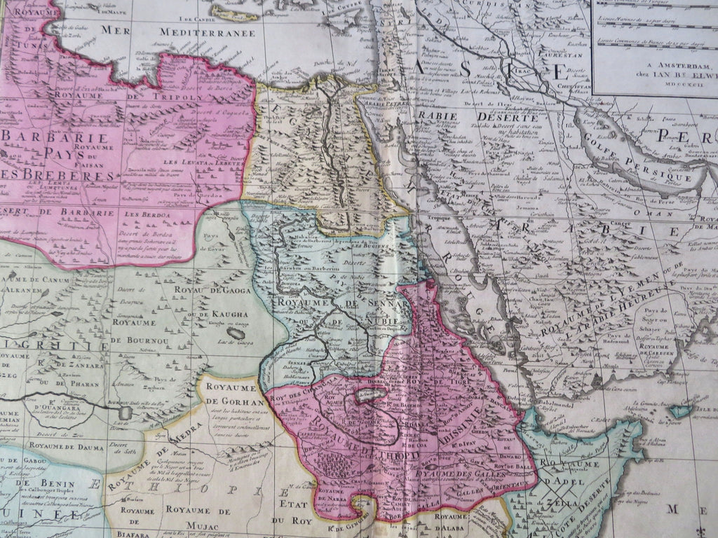 Arabia Mecca Medina East Africa Nile Source 1792 Elwe Delisle Rare folio Map