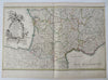 Southern France Gulf Lyon Provence Spain c. 1760 Rizzi Zannoni decorative map