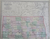 North & South Dakota Fargo Rapid City Bismarck Badlands c. 1890 old color map