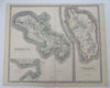 Caribbean Islands Colonial Possessions Martinique Dominica 1851 Philip map