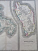 Caribbean Islands Colonial Possessions Martinique Dominica 1851 Philip map