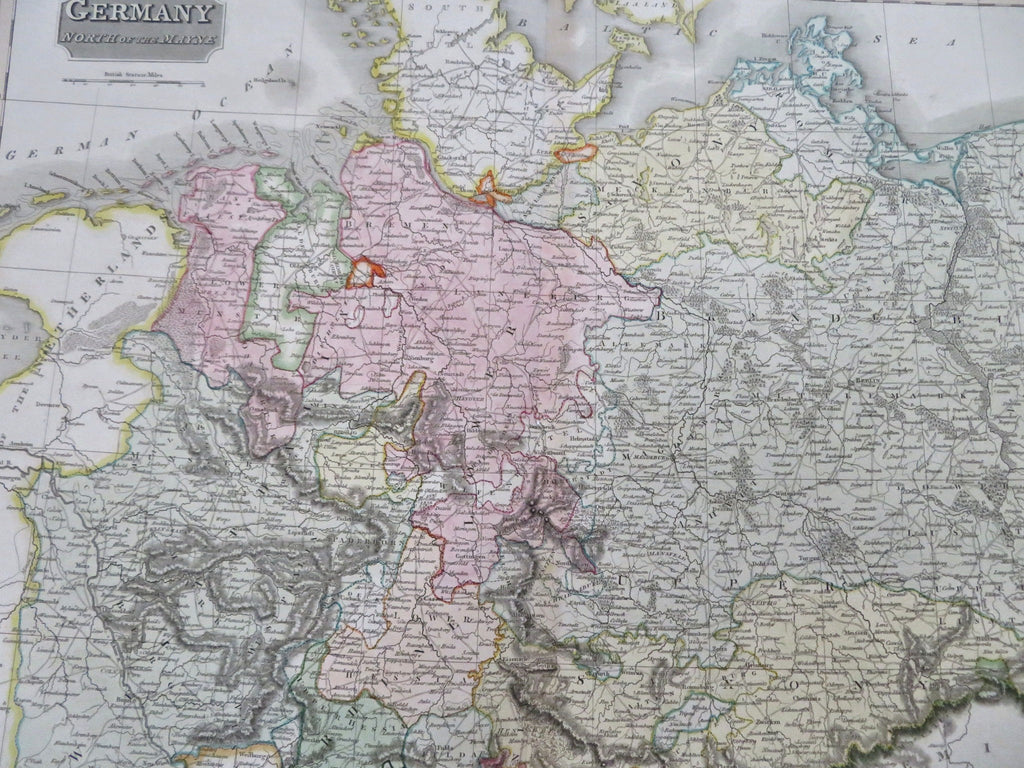 Northern Germany Prussia Saxony Westphalia Brandenburg 1817 Thomson large map