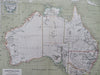 Australia New South Wales Queensland West Australia 1872 Kuijper detailed map