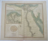 Egypt North Africa Nile Delta Cairo Alexandria 1805 Cary Large Detailed Map