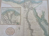 Egypt North Africa Nile Delta Cairo Alexandria 1805 Cary Large Detailed Map