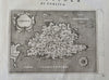 Corsica Mediterranean France Sea Monsters 1576 Porcacchi decorative charming map