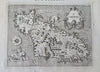 San Lorenzo Island Madagascar Africa w/ Sea Monsters 1576 Porcacchi charming map