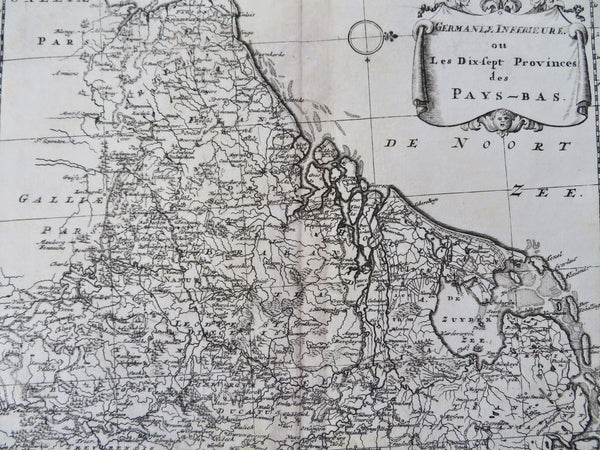 Netherlands Low Countries Pays-Bas Holland Amsterdam 1699 Sanson detailed map