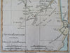 French Guyana Suriname Brazil South America c. 1780 Bonne map