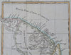 French Guyana Suriname Brazil South America c. 1780 Bonne map