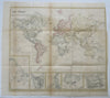 World Map Mercator's Projection Cape Colony Singapore Tasmania 1846 Hall map