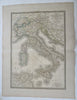 Italy Austria-Hungary Sicily Sardinia Balkans c. 1840 Brue antique map