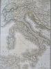 Italy Austria-Hungary Sicily Sardinia Balkans c. 1840 Brue antique map