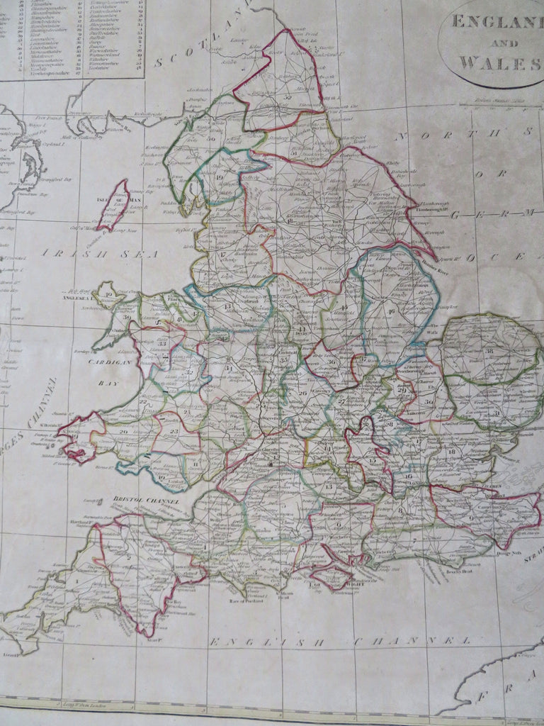 England & Wales United Kingdom 1808 Longmans Guthrie antique map