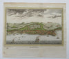 Dabul India c.1750 birds-eye city view tall ships lovely hand color