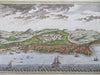 Dabul India c.1750 birds-eye city view tall ships lovely hand color