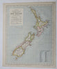 New Zealand Ocean Currents Submarine Telegraph Lines 1883 Lett's map