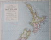 New Zealand Ocean Currents Submarine Telegraph Lines 1883 Lett's map