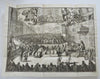 British Parliament Pictorial View 1741 Covens & Mortier Hooge w/ key print