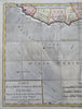 Gulf of Guinea West Africa Ivory Coast Dahomey Benin c. 1780 Bonne engraved map