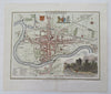 Chester England United Kingdom City Wall Ruins 1805 decorative city plan map