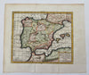 Iberia Span & Portugal Galicia Castille Catalonia Andalusia 1751 Bion hc map