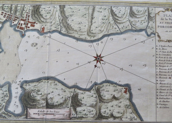 Porto Belo Panama Portuguese Colonial City Plan 1756 Bellin engraved map