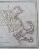 Massachusetts 1835 Bradford map Boston Cape Cod Nantucket Railroads Canals