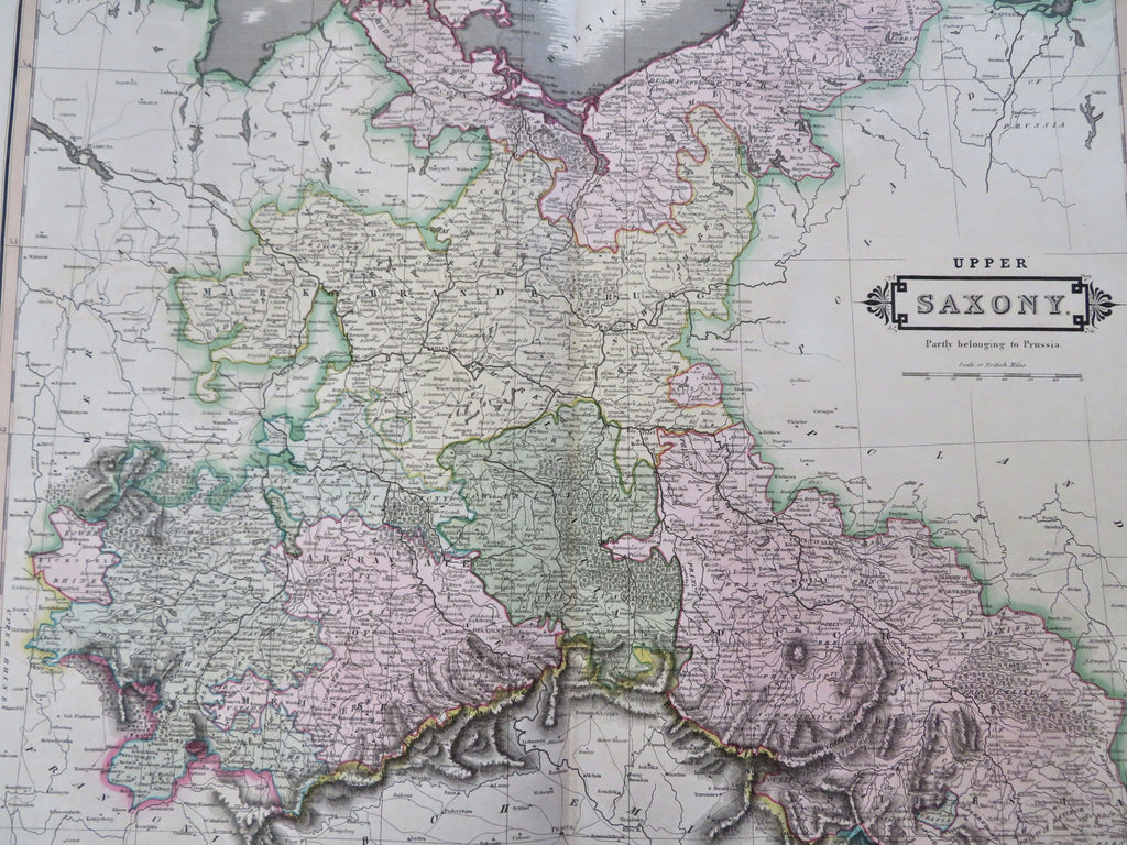 Upper Saxony Prussia Brandenburg Pomerania Silesia c. 1840 Lizars map