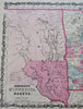 Minnesota & The Dakotas Lake Superior 1862 Johnson & Ward map scarce Issue